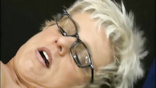 Mature glasses anal DP closeup porn video