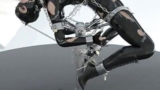 Catwoman latex bondage in chains porn online