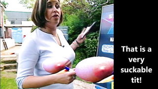 Liza Tarbuck outdoor tit tease uncensored