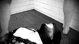 Latex hooded brunette milk enema xxx video