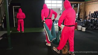 Squid game guards gym anal sex video