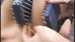 Busty brunette MILF BDSM torture sex video