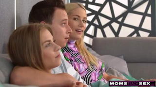 Sharon White couch threesome tease free porn