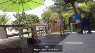 Hotwife seduces delivery man outdoors uncensored