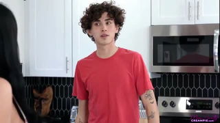 Busty stepmom kitchen creampie full scene