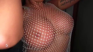 Vivianne DeSilva fishnet top close-up sex video