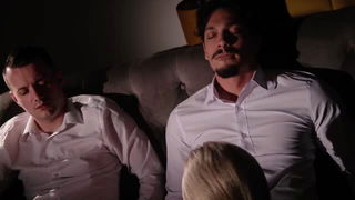 Miss Sally office threesome blowjob sex video